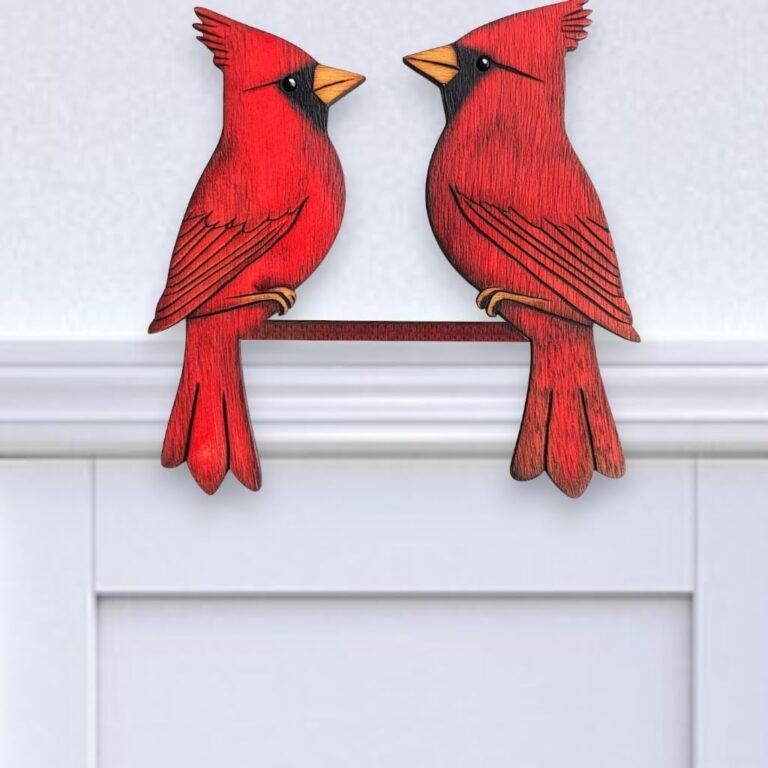 2024 Christmas Cardinals Wood Door Topper Nook Signal, Cardinal Room High Trim Body Sitter Decorations Home windows Partitions DIY Craft Housewarming Vacation Residence Household Memorial Present For Couple Nature Lovers