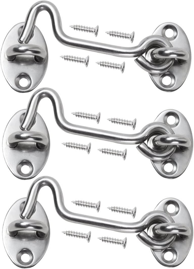 4″ Barn Door Latch Door Lock {Hardware}, Sliding Door Lock Eye Hook Latch with Screws, Rust-Resistant Metallic Gate Latch, Privateness Hooks Latch for Inside Door, Wood Fence, Storage Door (3 Pack)