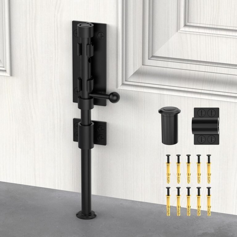Barrel Bolt Latch, Sliding Bolt Gate Lock Door Latches {Hardware}, 9.6 Inch Heavy Responsibility Strong 304 Stainless Stee Door Lock for Fence/Wood/Barn Door/Yard Door/Inside Door Latch (10inch Black-1 Pack)