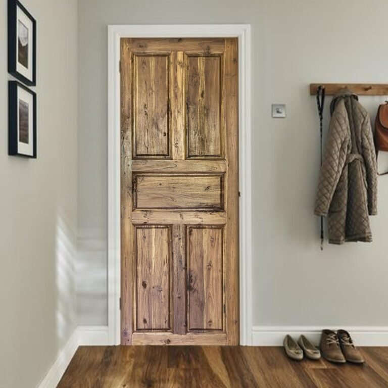 Self Adhesive Classic Woodgrain Door Mural, Detachable Peel and Stick Vinyl Artwork Design Door Decals Sticker for Bed room Dwelling Room House Decor, Traditional Wood Door 29.92″x78.74″