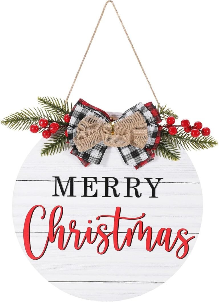 Christmas Hanging Signal for Entrance Door Wood Vacation Decorations Entrance Door Porch Window Wall Farmhouse Indoor Outside Christmas Decorations Wreath