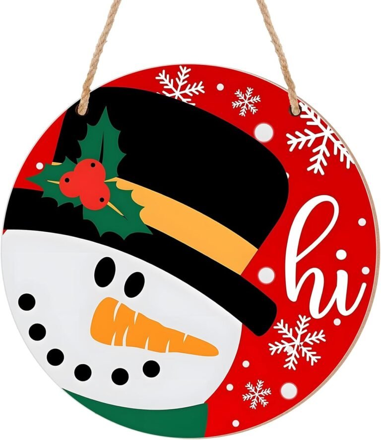 Snowman Wood Hanging Signal Christmas Wood Door Signal Hanging Snowman Wooden Signal for Entrance Door Christmas Decor for Residence Farmhouse Decorations Wood Door Hanger Decor