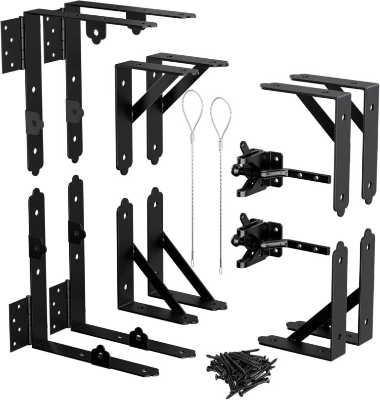 Anti Sag Gate Equipment for Wood Fence,Gate Nook Brace Bracket Body Equipment,Heavy Obligation Modify A Gate Help {Hardware} Equipment with Self-Locking Gate Latch for Driveway&Corral Gates,Shed Door,Wooden Window,2 units
