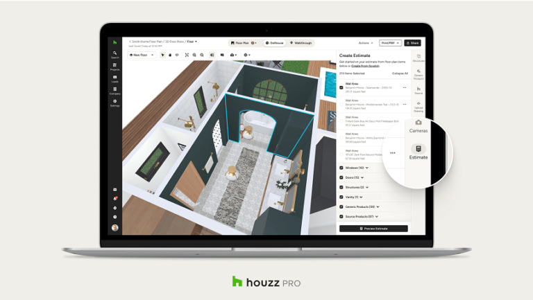 Houzz Professional consists of AI-powered scheduling and estimating instruments.