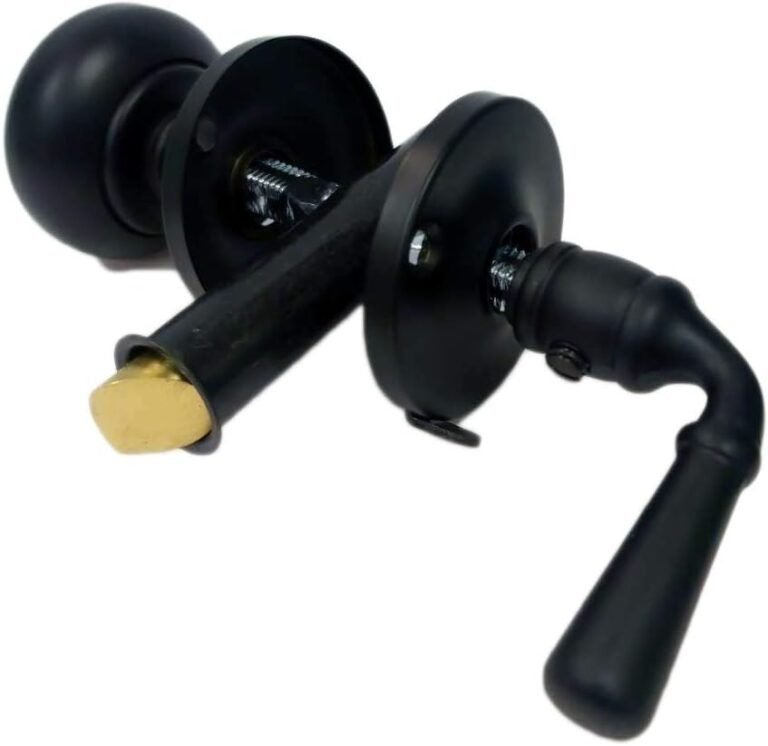 QCAA Stable Brass Storm Door Latch, Matte Black, Made in Taiwan, 1 Pack