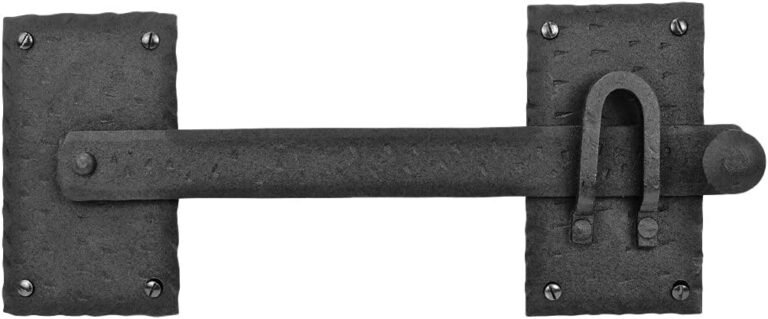 Renovators Provide Black Wrought Iron Gate Flip Latch – Ornamental Vintage Type Latch- Heavy Obligation Safety Latches with {Hardware} – Sturdy Two Sided Flip Door Locks for Security – Massive, 12 Inches