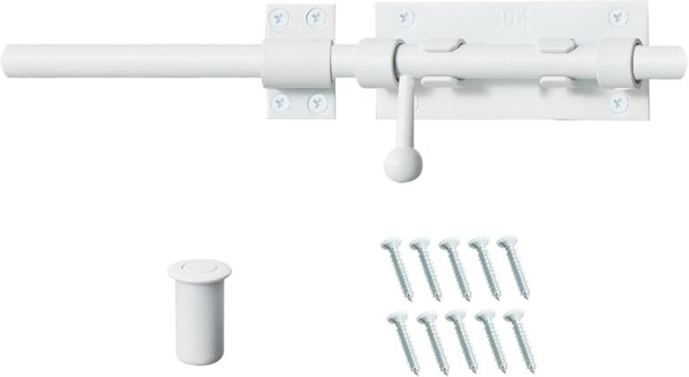 Barrel Bolt Latch 12 Inch White Cane Bolt Heavy Obligation Gate Latch 304 Stainless Metal Slide Bolt Latch {Hardware} for Out of doors Fence Wood Gates Barn Door Inside Door