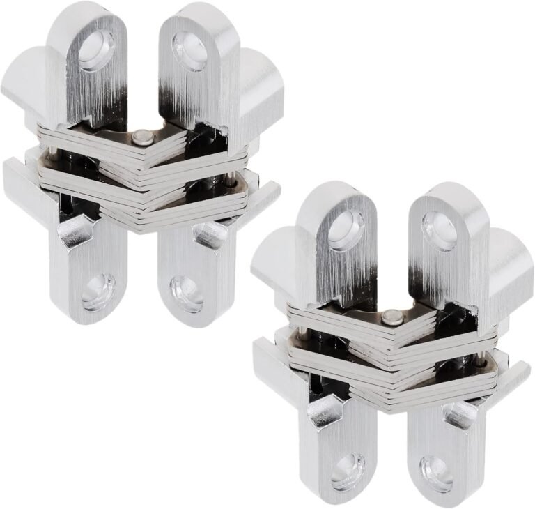 2 Pack Hidden Hinges for Doorways, 2-3/4″ Zinc Alloy Hidden Door Hinge 180 Diploma Stain End Hid Hinges for Folding Door Picket Field Barrel Cabinet Chest
