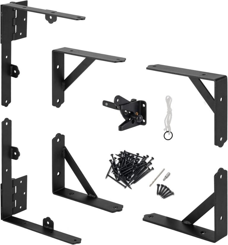 Anti Sag Gate Body Equipment Gate Nook Brace Bracket Heavy Responsibility Adjustable Gate {Hardware} with Gate Latch for Picket Fences,Driveway Gates,Shed Doorways,Corral Gates,Wooden Home windows