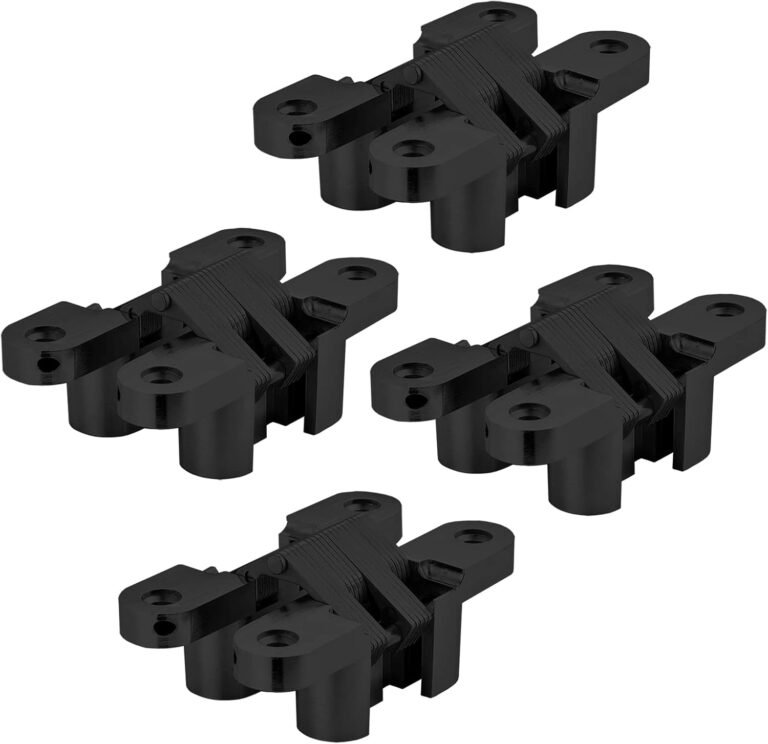 2pair (4pcs) 3-3/4″ Black Hidden Hinges Stainless Metal Invisible Door Hinges Hid Barrel Wood Field