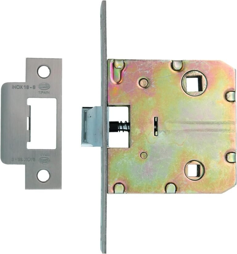 Amig – Unified Door Deal with Mod.2100 for Wood Doorways Passing Loos, Kitchens or Rooms | Stainless Metal Inlay Lock | 50 mm Entry | Sq. Edge Entrance