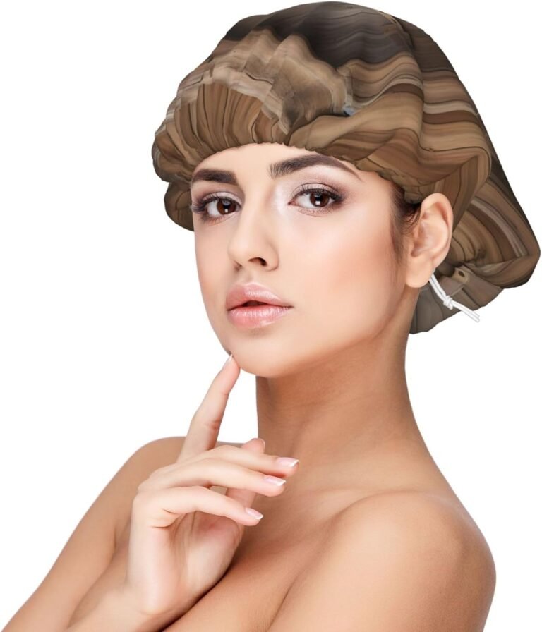 Rustic Stall Wood Door Print Grownup’s Satin Sleeping Cap, Satin Bonnet for Sleeping – Silk Sleep Cap for Girls and Males Black