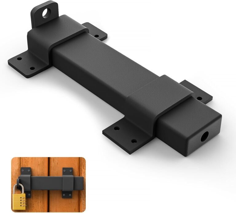 Gate Latches for Outside Wood Gates,Slide Barn Shed Door Bolt Latch Heavy Obligation Fence Latch Locks for Outside Gates with Padlock Gap (Padlock Not Included)