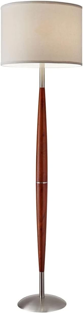 Adesso 3341-13 Hudson Ground Lamp, 61 in., 150 W Incandescent/equiv. CFL, Maple Eucalyptus Wooden, 1 Ground Lamp