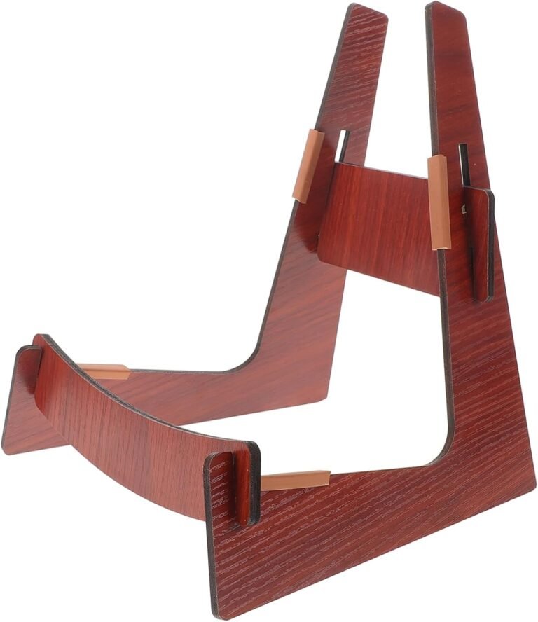 Wood Guitar Stand for Bass Acoustic and Electrical Guitars Formed Ground Rack Holder for Ukulele Violin and Different String Devices Sturdy Building