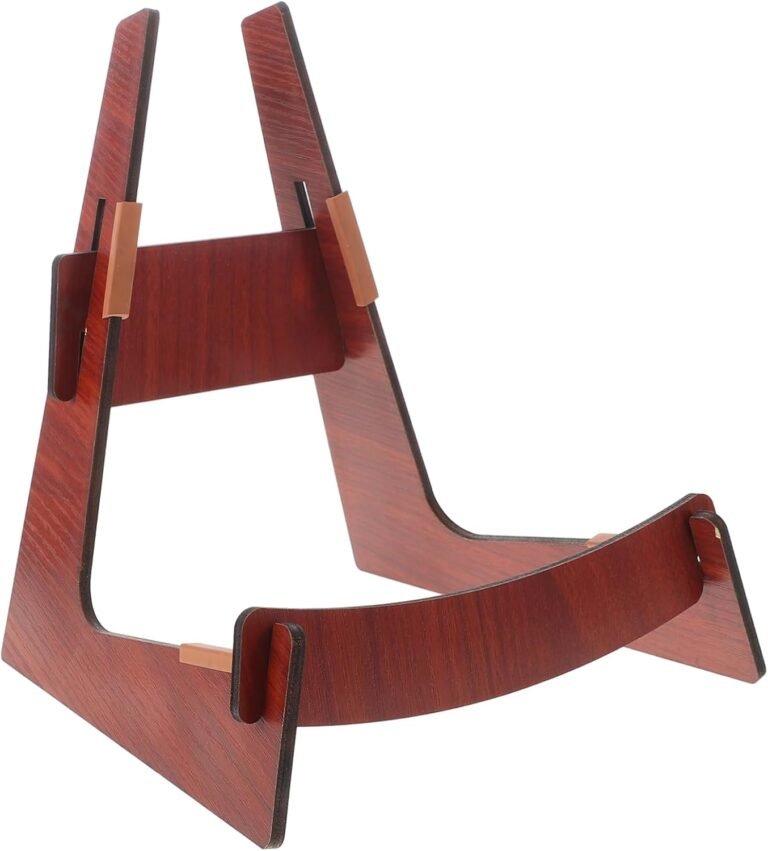 Mikinona Wood Guitar Stand Adjustable Ground Stand for Acoustic Electrical and Bass Guitars A Body Design Detachable Form Ukulele Holder Sturdy Wood Development