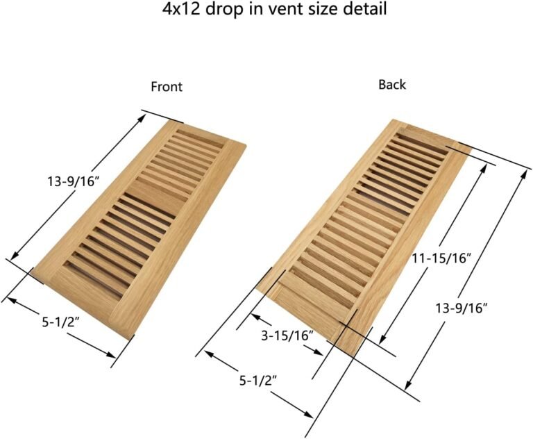 Homewell Purple Oak Wooden Ground Register Vent, Drop in Vent, 4×12 Inch, Unfinished