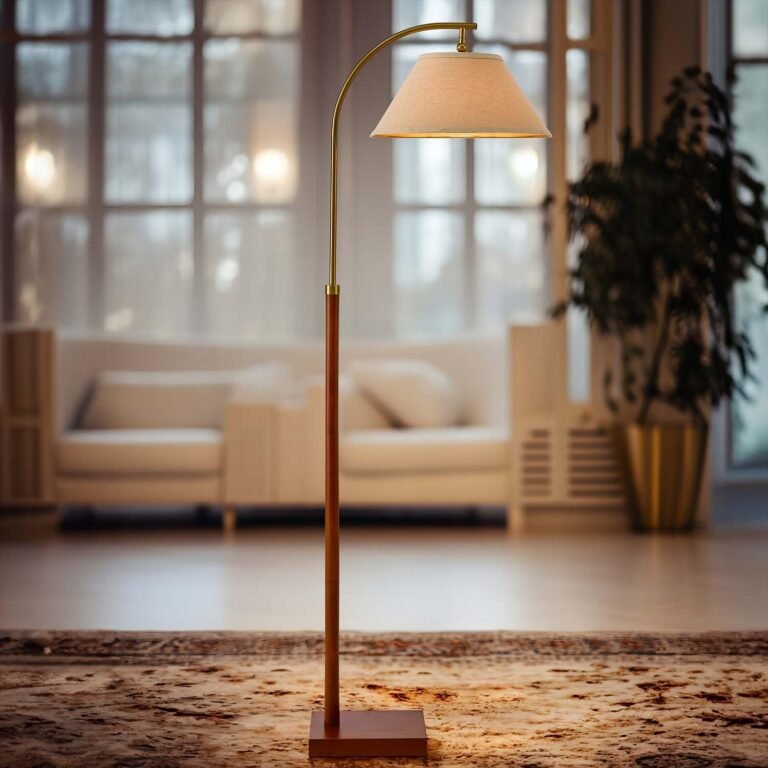 63″ Gold Flooring Lamp for Dwelling Rooms Tall Arc Standing Lamps for Bedrooms Tall Lamps with Foot Swap for Bed room