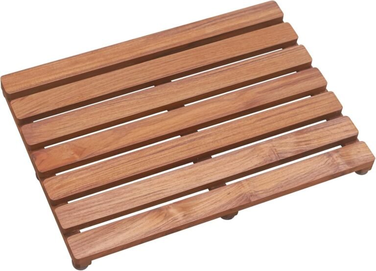 Teak Bathe Mat, (24″x18″) Wooden Tub Mat for Lavatory, Outside Non-Slip Picket Ground Mats for Spa or Sauna (Scent A)