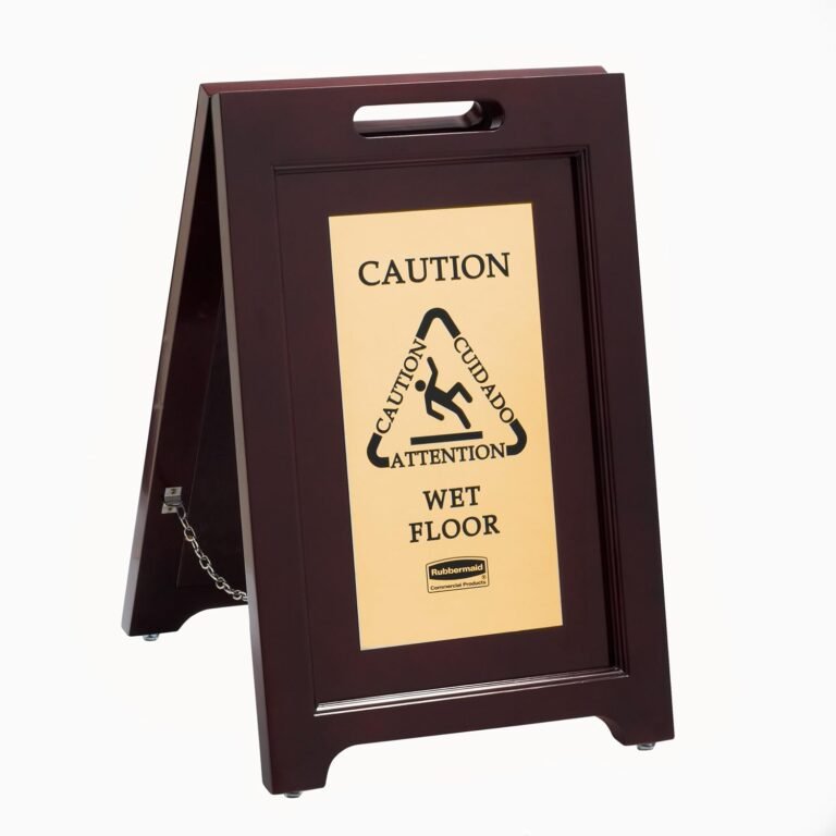 Rubbermaid Industrial Govt Sequence™ 22 Inch Picket Multilingual “Warning” Security Moist Ground Signal, 2-Sided, Gold
