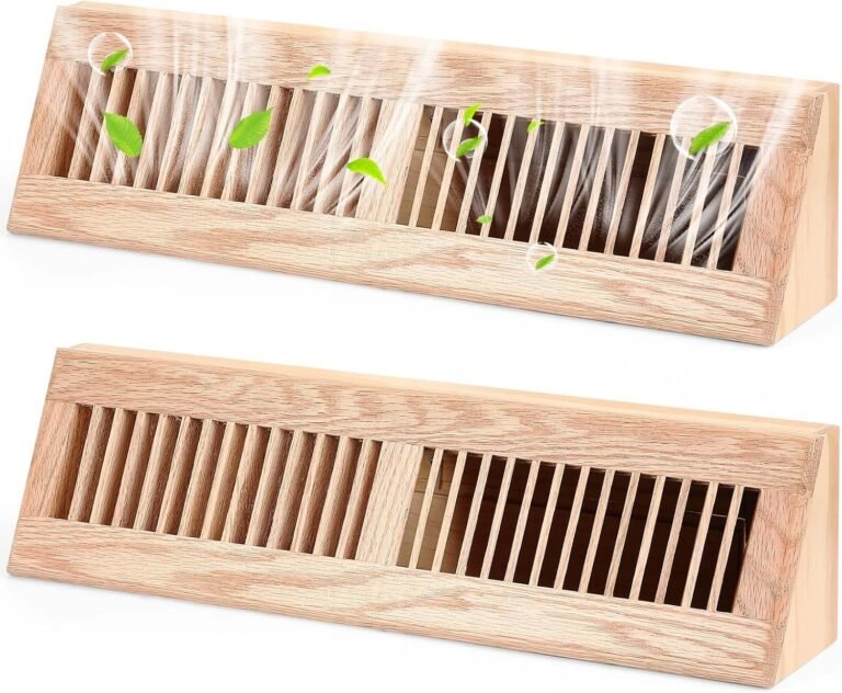 2 Pcs Wood Baseboard Register Diffuser Baseboard Flooring Register Vent Covers Ornamental Wooden Pre Completed Purple Oak Baseboard Air Provide HVAC for Dwelling Flooring (18 Inch)