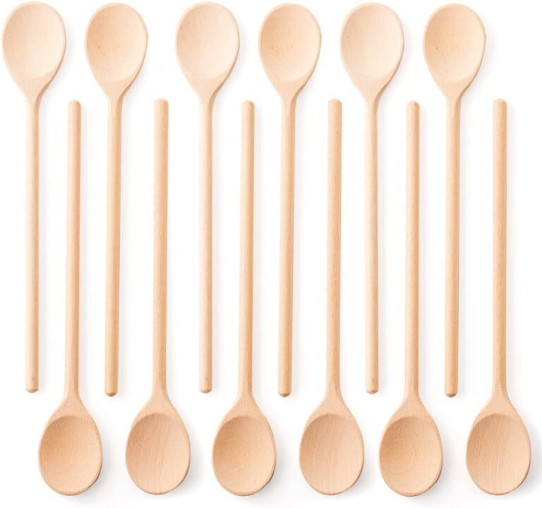 Mr.Woodware 10 Inch Picket Spoons for Cooking – Set of 12 Lengthy Deal with Picket Spoon for Mixing, Stirring, Tasting – Kitchen Picket Utensils For Cooking and Crafts, Personalised Engraved Wooden Burning