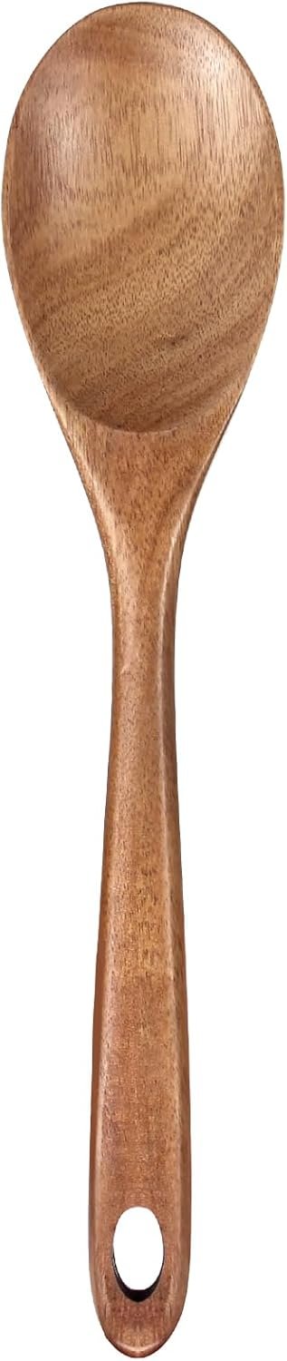 Acacia Massive Wood Spoons for Cooking Spatula Mixing Serving Spoon Finest Wooden Cooking Spoon Non Stick Kitchen Utensil Lengthy Deal with Spoons Large Kitchen Stirring Spoon