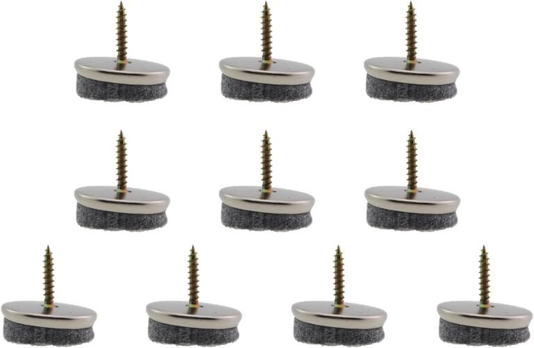12PCS Felt Ground Screw Pads for Furnishings Sound Deadening 28mm Screw in Foot Pads Felt Screw Pads for Picket Tables Chairs Sofas Stools Foot Pads for Ground Safety