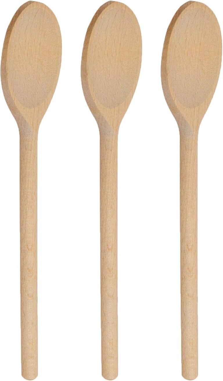 3PCS 12 Inch Lengthy Wood Spoons, Lengthy Deal with Wood Cooking Mixing Oval Spoons Baking Cooking Tasting Stirring – Sauce Spoons. Made from Pure Beechwood