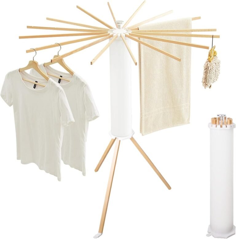 JOOM Tripod Garments Drying Rack, Garment Rack Transportable and Foldable House Saving Laundry Drying Rack – Drying Rack Clothes Flooring Folding Balcony Bed room Family Picket-Sq.