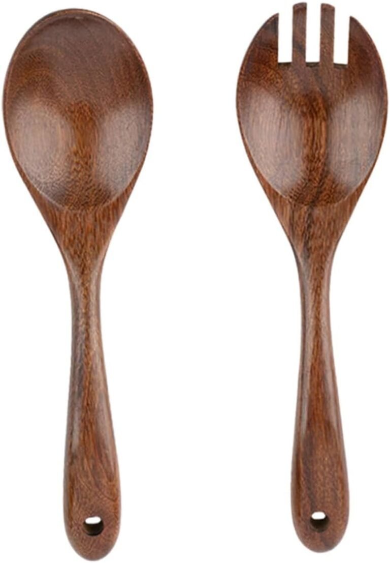 2pcs Picket Salad Spoon Spoons Salad Spoon and Fork Salad Serving Utensils Scoops Easy Spoon and Fork for Salad Wooden Spoon and Fork Salad Servers Residence Tableware Spoon for Salad