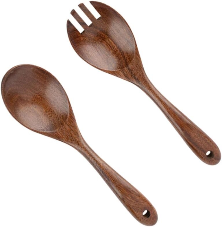 Wakauto 2pcs Picket Salad Spoon Serving Spoons Salad Spoons Salad Spoon and Fork Utensils Salad Serving Scoops Wooden Spoon and Fork Spoon for Salad Residence Tableware Salad Fork Salad Servers