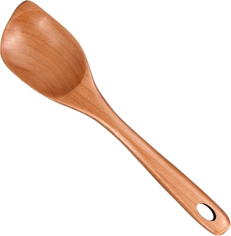 Giant Picket Cooking Spoon Mixing Serving Spoon Greatest Oak Wooden Spoons for Cooking Spatula Non Poisonous Kitchen Utensil 12.5 Inch Lengthy Deal with Spoon Huge Stirring Nook Spoons