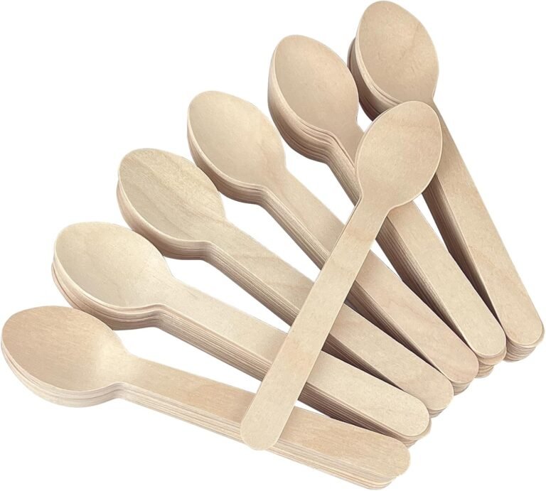 100-Pack Wood Spoons for Consuming – 6.3 Inch Disposable Biodegradable Spoons, Compostable Utensils for Events, Picnics, Weddings, and Occasions – Pure Wood Cutlery for Outside Eating