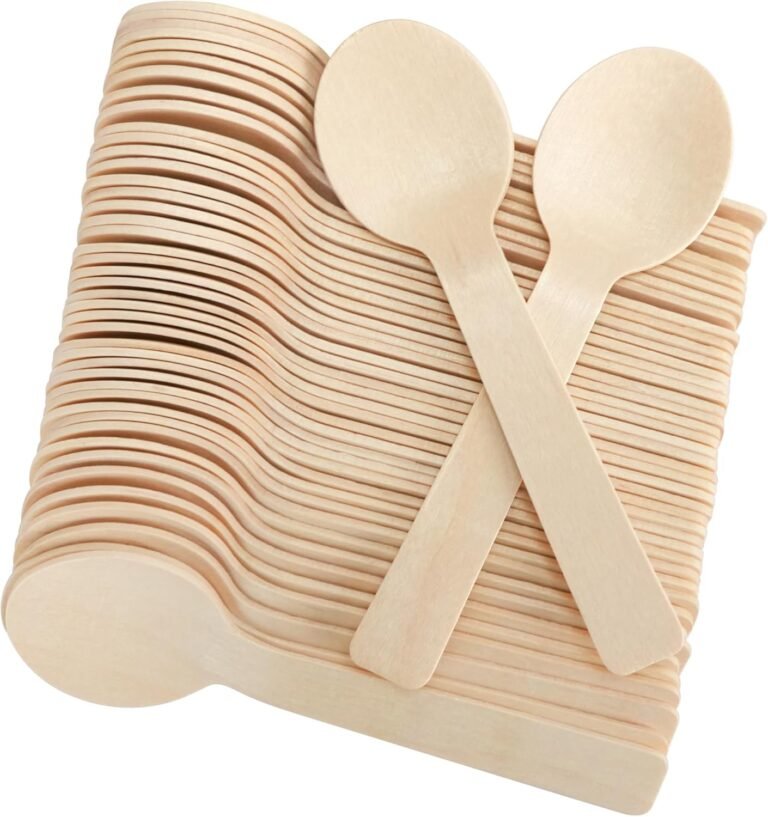 LotFancy Mini Picket Spoons, Pack of 200, 4 inch Size, Disposable Tasting Sampling Spoons, Biodegradable Compostable Eco-friendly Birchwood Taster Spoons