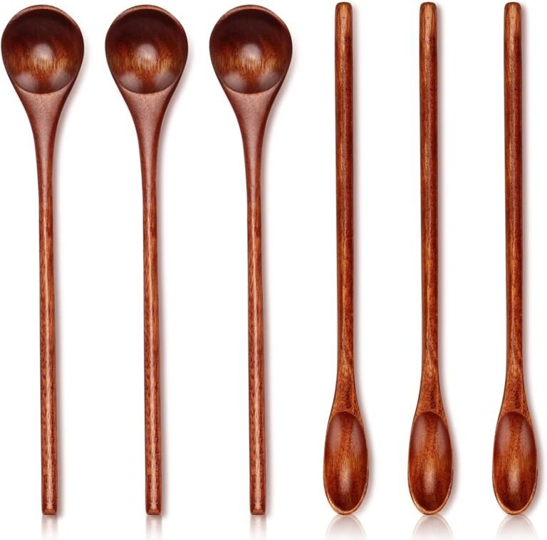 6 Pcs Small Picket Spoons for Espresso Spoon Jars Tea Wooden Teaspoons Tasting Spoon Set Mini Stirring Teaspoon Honey Tiny Mixing Desk Stir Spoons for Powder Dessert Kitchen Consuming Utensil