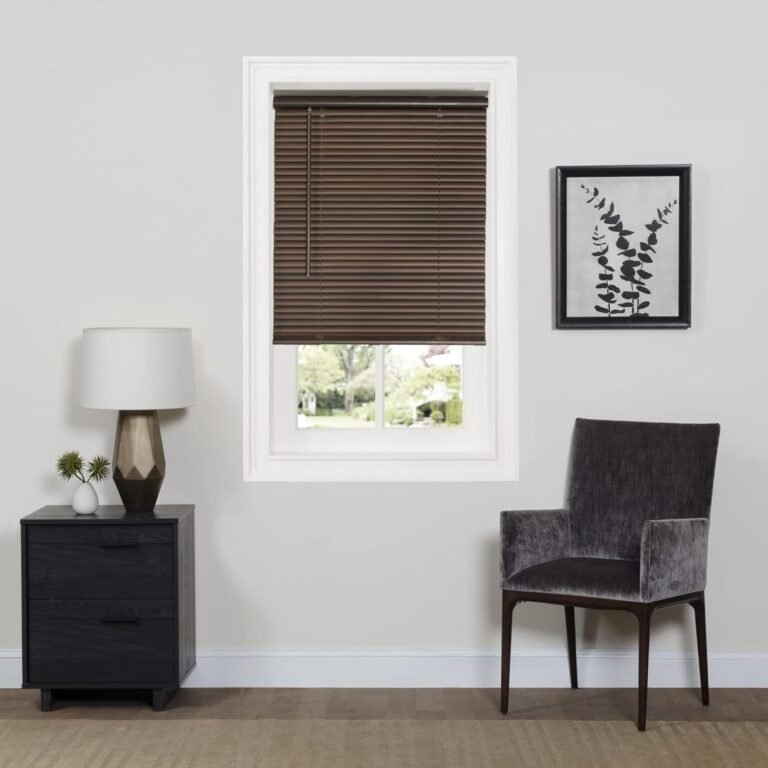 Cordless Room Darkening Mini Blind – 31 Inch Width, 64 Inch Size, 1″ Slat Measurement – Mahogany – Cordless GII Deluxe Sunset Horizontal Home windows Blinds for Inside by Achim Residence Decor