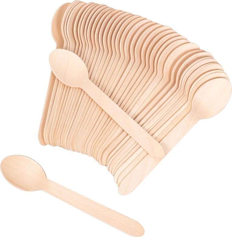 Disposable Wooden Cutlery Spoons – 100 Pack Picket Spoons Disposable,Biodegradable and Earth Pleasant, 6.3 Inch Size Wooden Spoons