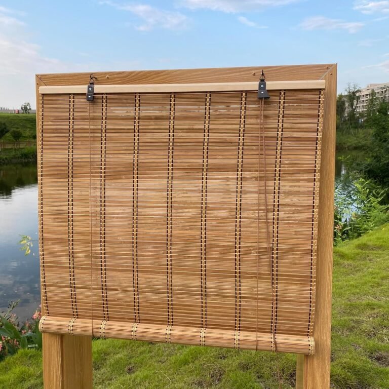 Bamboo Blinds Bamboo Shades Roman Bamboo Curtains Curler Shades for Inside Home windows Roll Up Blinds Indoor Out of doors Patio A 24″ W x 48″ H