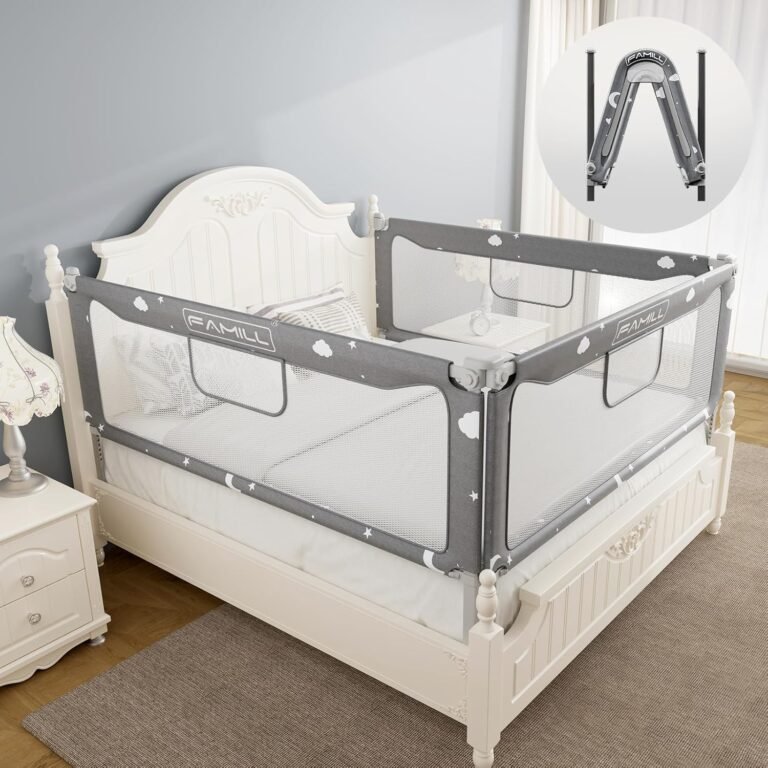 FAMILL Mattress Rail for Toddlers, Toddler Mattress Rails, 2 Minutes Meeting Foldable Guard for Child, Appropriate for Queen/King/Full/Twin Measurement, Star, 54″, 1 Facet