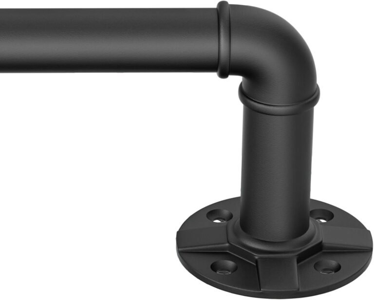 Black Curtain Rods for Home windows 72 to 144, 1 Inch Wrap Round Room Darkening Curtain Rod, Industrial Heavy Obligation Blackout Curtain Rods for Indoor Outside, Fashionable Adjustable Material Rods Room Divider