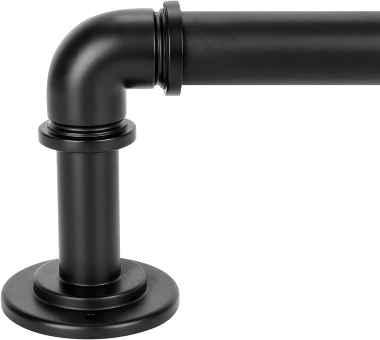OLV Black Industrial Curtain Rods for Home windows 28 to 48 Inch(2.3 to 4 Toes), 1 Inch Diameter Blackout Wrap Round Adjustable Heavy Responsibility Window Material Rods, Indoor and Out of doors