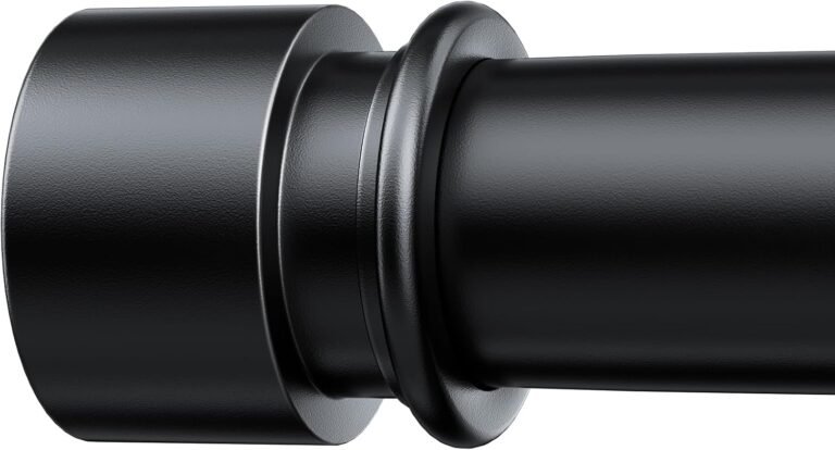 Curtain Rods for Home windows 32 to 60 Inches – Black 1 Inch Diameter Curtain Rods, Adjustable Heavy Responsibility Curtain Rod with Finish Cap Type, Simple Set up and Fashionable Design