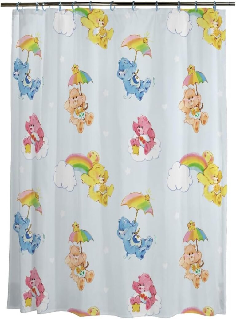 Franco Care Bears 13 Piece Bathe Curtain and Ring Set, (100% Formally Licensed Product)