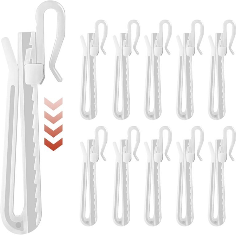 80pcs Plastic Curtain Hooks, Pinch Pleat Curtain Hooks Material Hooks for Pleated Drapes, Adjustable Curtain Pleat Hooks for Curtain, White (70mm/2.75inch)