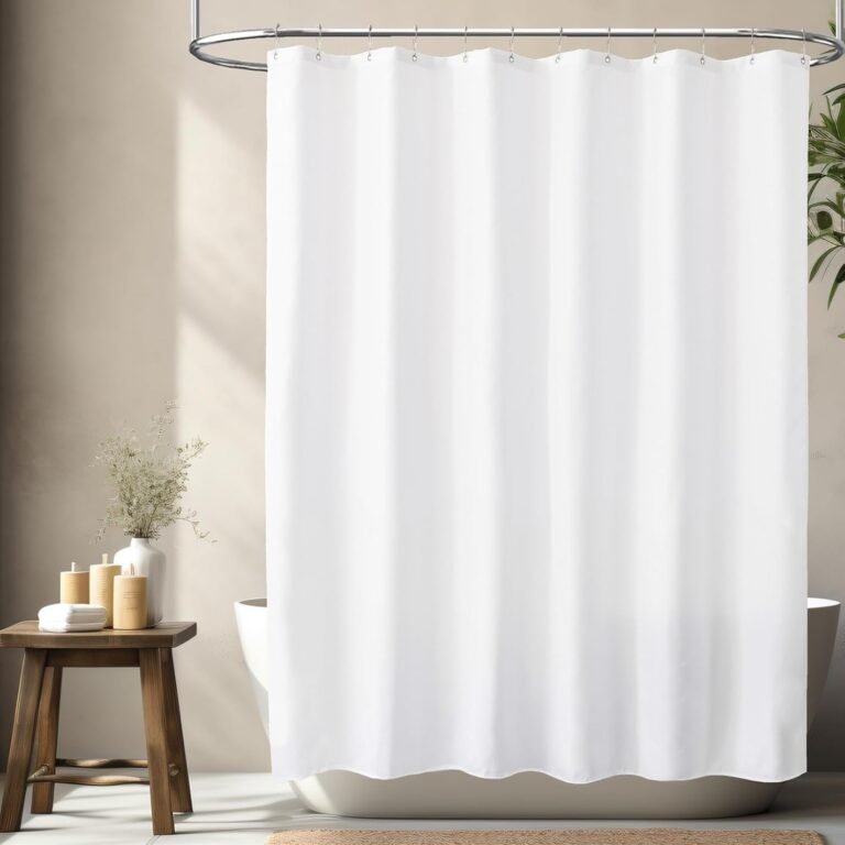 Felisa Waterproof Material Bathe Curtain Liner with 3 Massive Magnets,72 x 72 inches Lodge High quality & Smooth Material Bathe Curtain,Washable White Bathe Curtain for Rest room